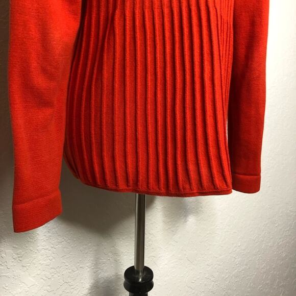 Cabi Passage red mixed ribbed knit snap front v neck cardigan size Medium #3888 - Picture 13 of 14